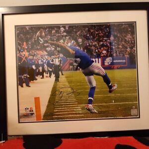 Framed One Handed Touchdown Catch Autographed By Odell Beckham Jr.